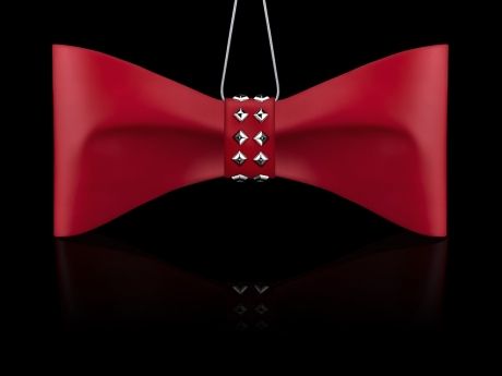 Red Bow Luxe - White Studs