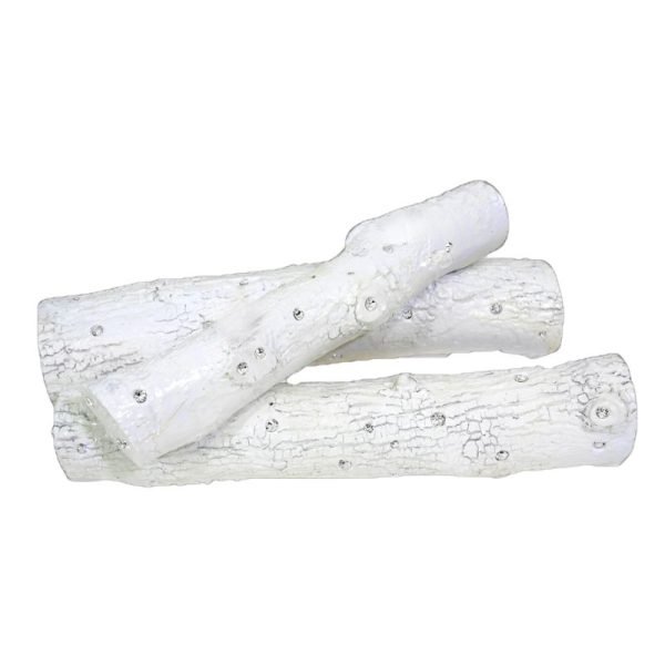 Bedazzled Log Trio - White