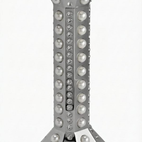 PEARLA FLAMMA - Rhodium and Chanel Pearl Candlestick Set