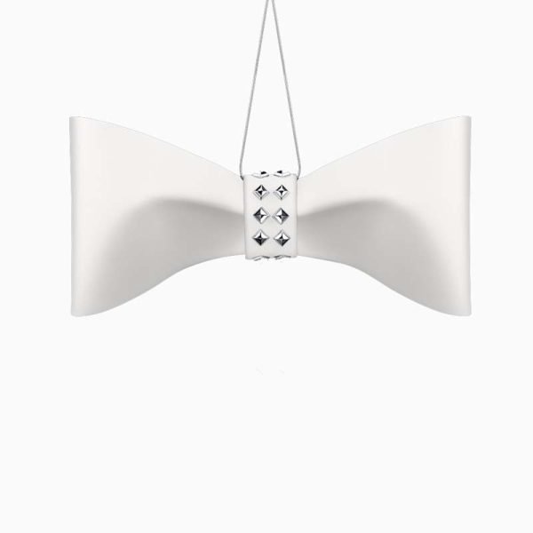 White Bow Luxe - White Studs